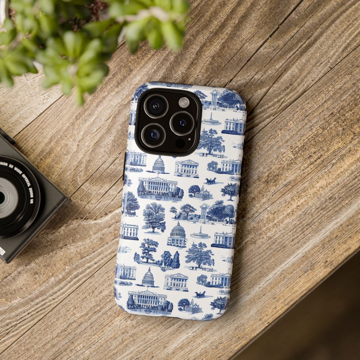 Washington DC Toile Phone Case — Blue Scenic Capitol Protective Tough Case