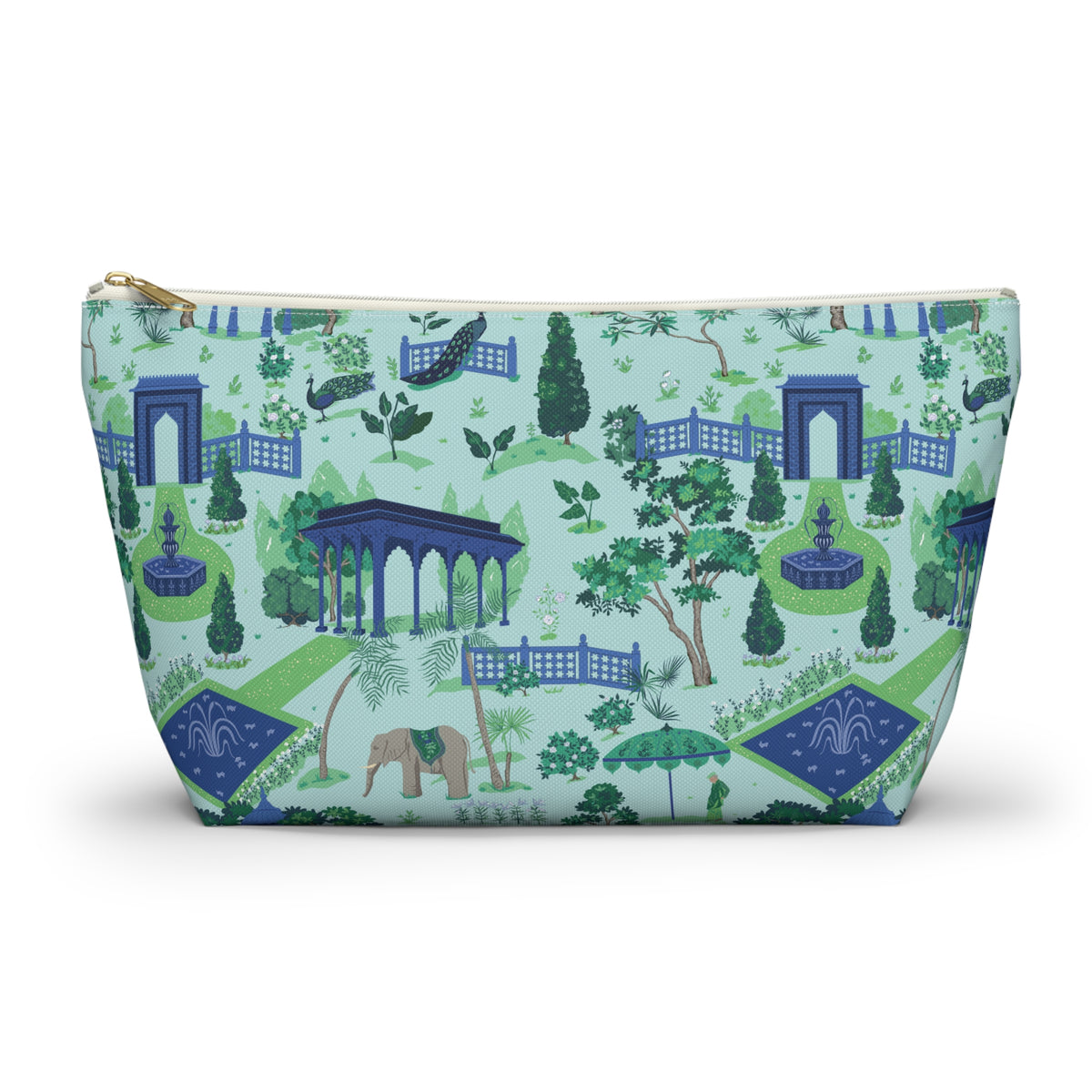 Garden Pavilion Accessory Pouch — Toile Print Cosmetic Bag