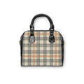 Plaid Shoulder Handbag — Classic Beige Check Tote