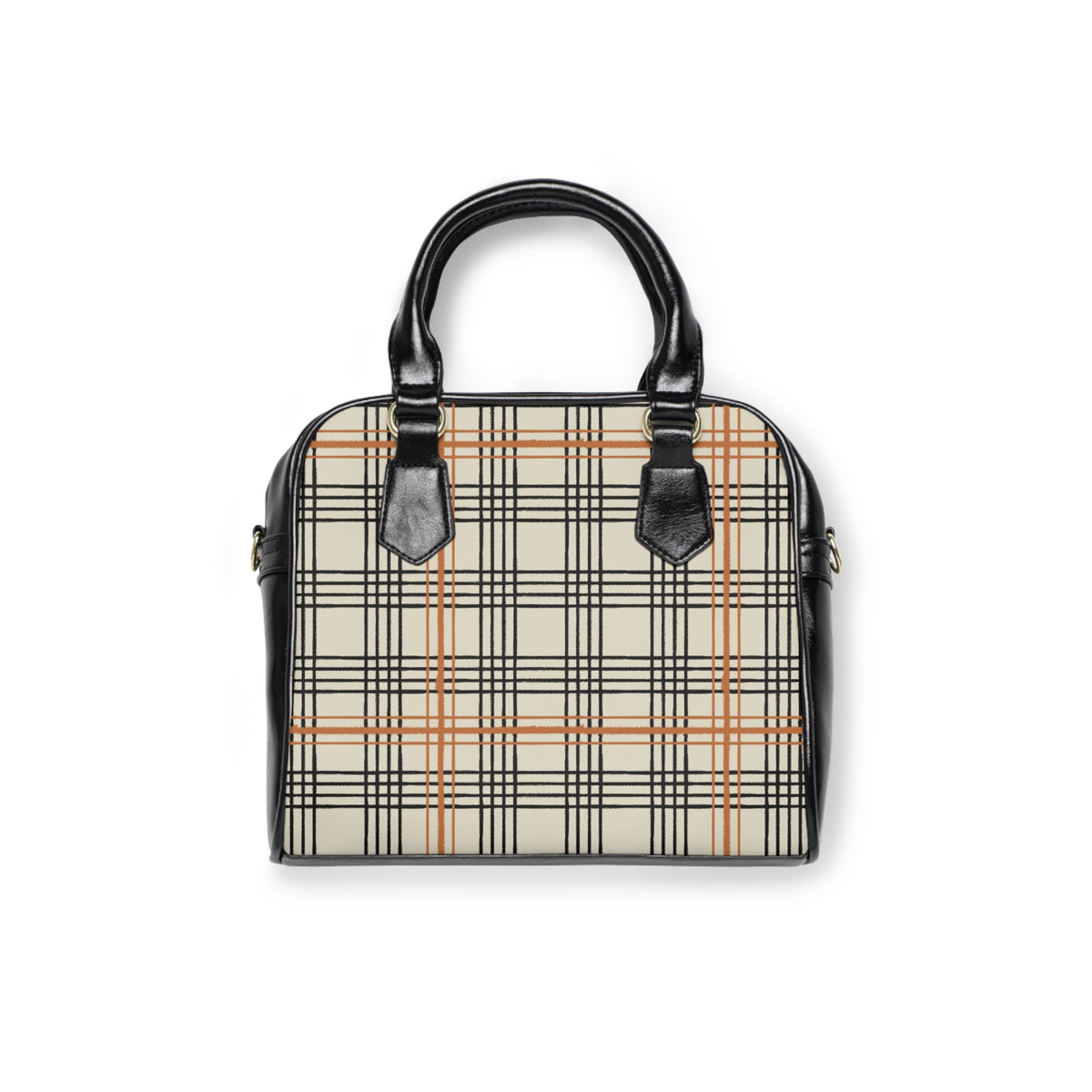 Plaid Shoulder Handbag — Classic Beige Check Tote