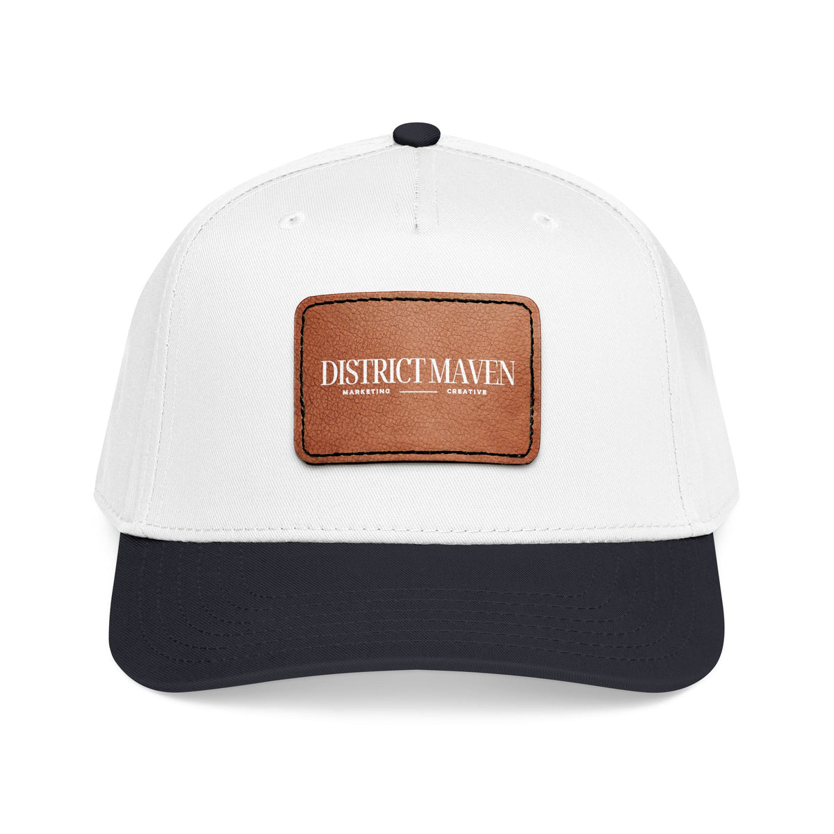 Leather Patch Baseball Cap — 'District Maven' Mid-Profile Cap