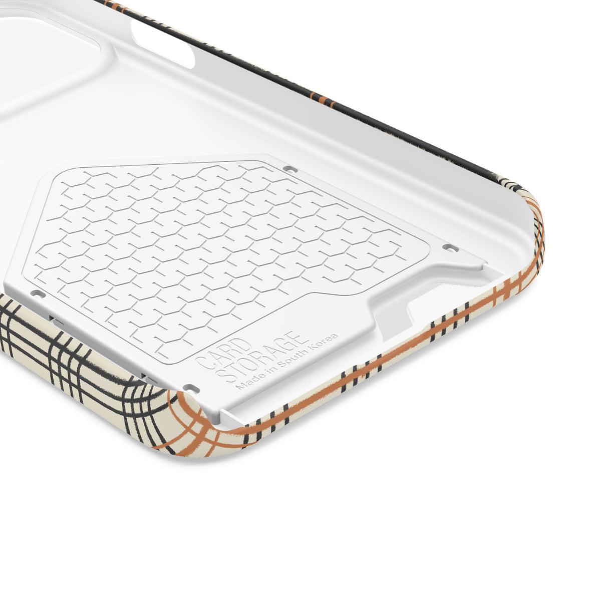 Plaid Card-Holder Phone Case — Slim Protective Wallet Case