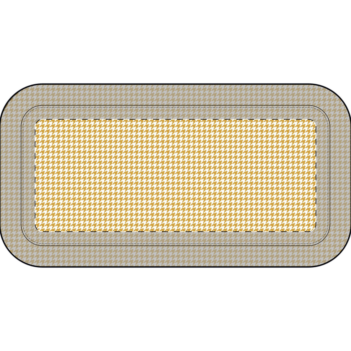 Houndstooth Rectangular Pencil Case — Beige Retro Pattern