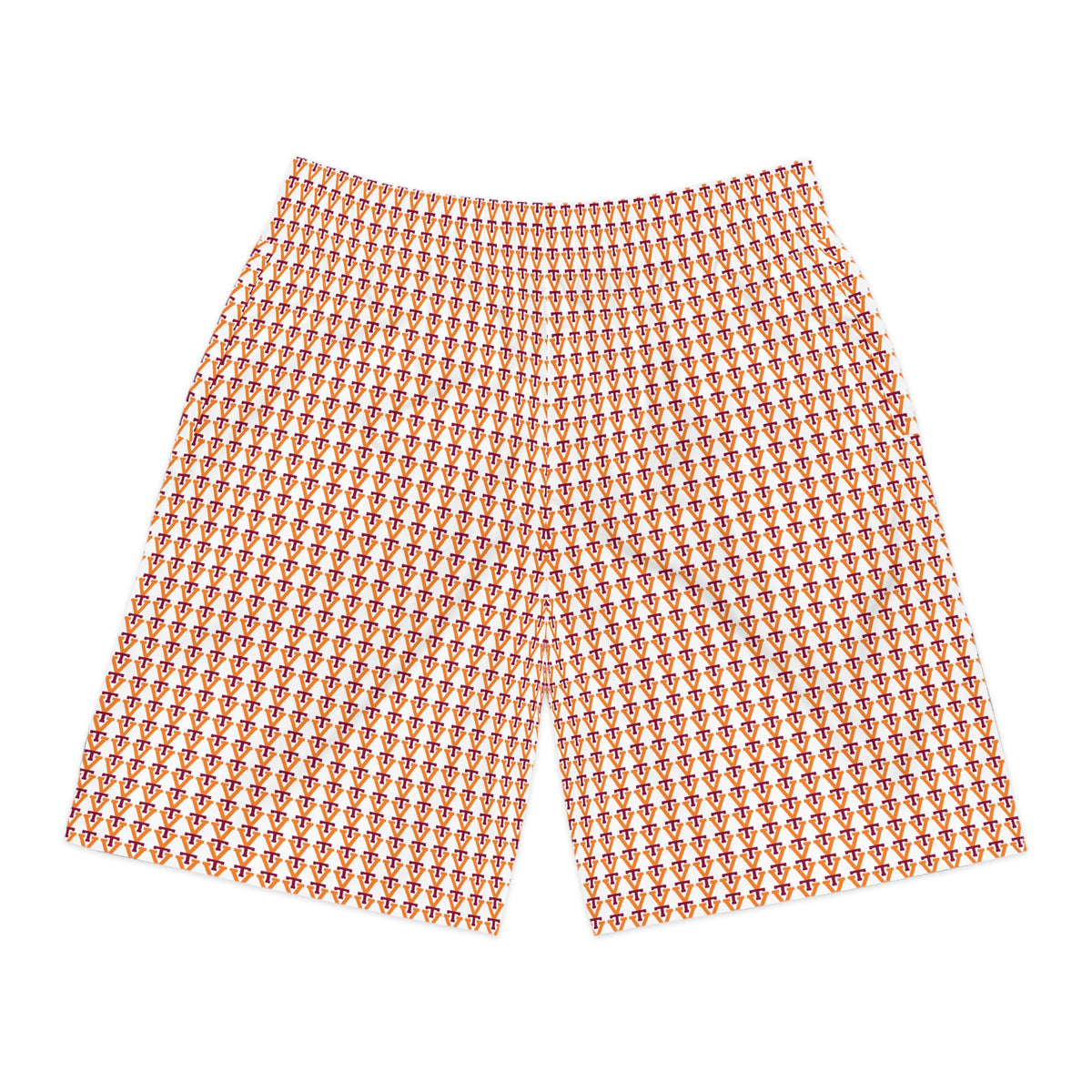 Men's Jogger Shorts — Retro Orange Checker All-Over Print