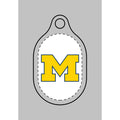 University Block M AirTag Keychain Cover — Yellow M Logo Tracker Case