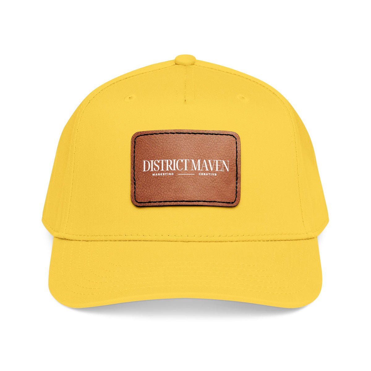 Leather Patch Baseball Cap — 'District Maven' Mid-Profile Cap