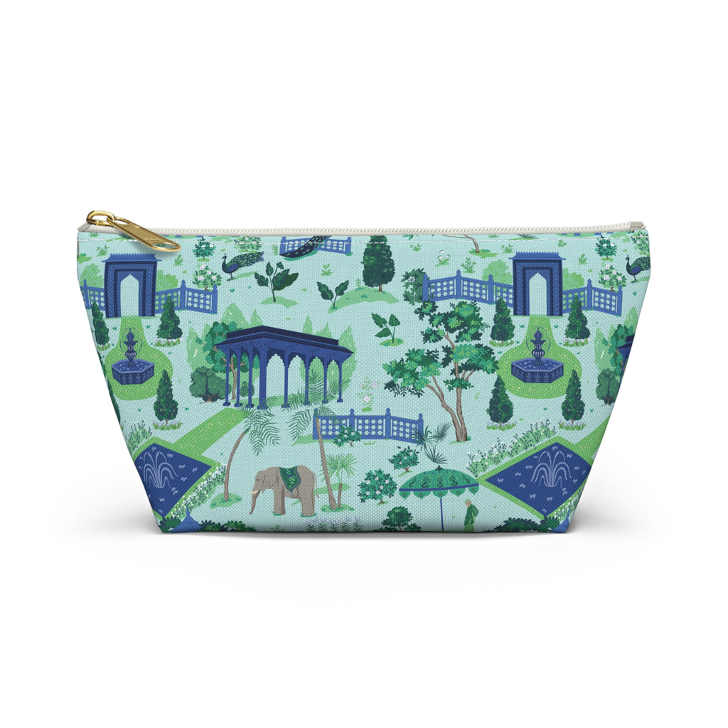 Garden Pavilion Accessory Pouch — Toile Print Cosmetic Bag