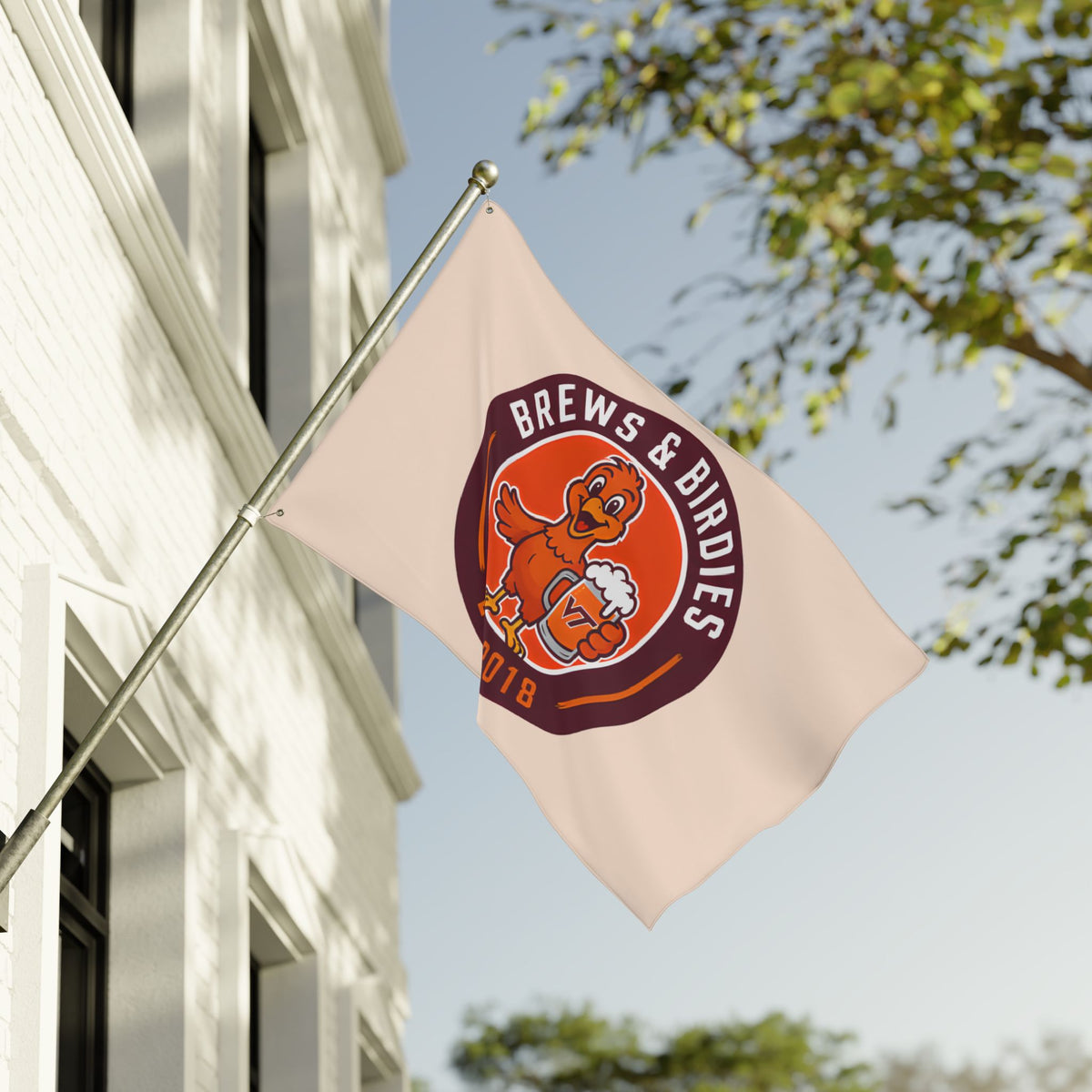 Brews & Birdies Double-Sided Flag — Beer Club Golf Team Banner (Est. 2018)