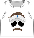 Martini Visor Face Crop Tank Top — Retro Aviator Mustache Sunglasses Design