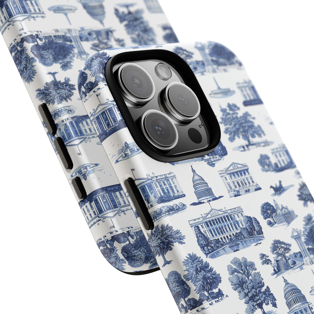 Washington DC Toile Phone Case — Blue Scenic Capitol Protective Tough Case