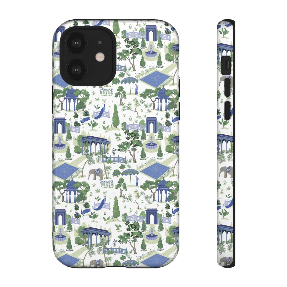 Garden Pavilion Phone Case — Blue & Green Toile Protective iPhone Cover