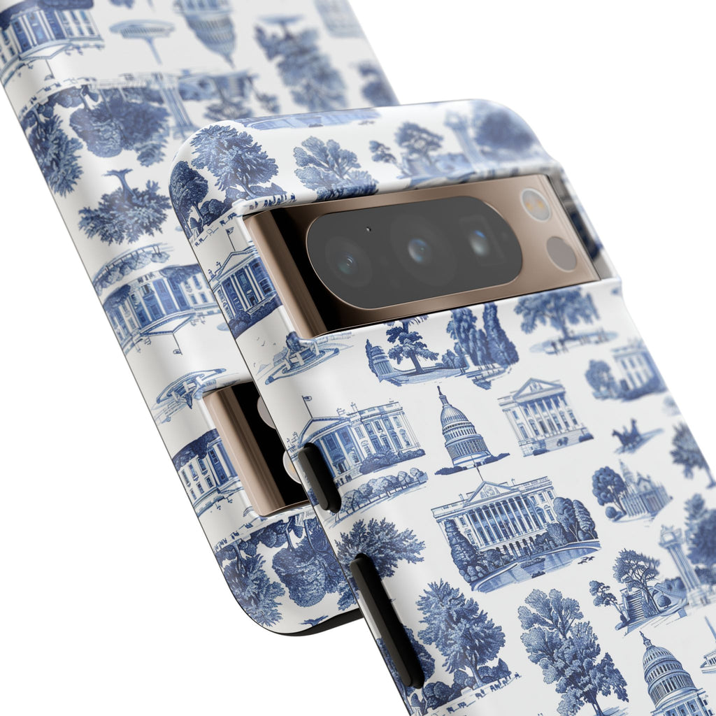 Washington DC Toile Phone Case — Blue Scenic Capitol Protective Tough Case