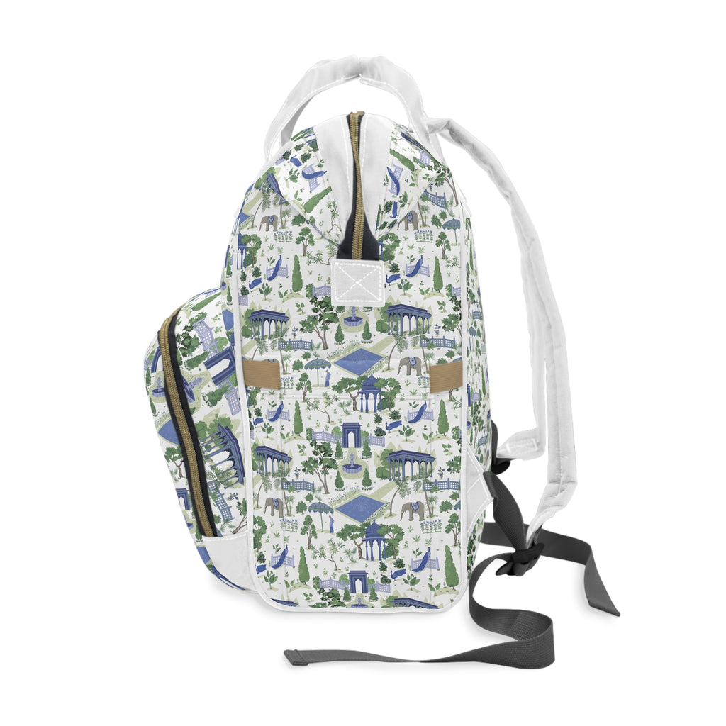 Scenic Toile Diaper Backpack — Multifunctional Baby Changing Bag