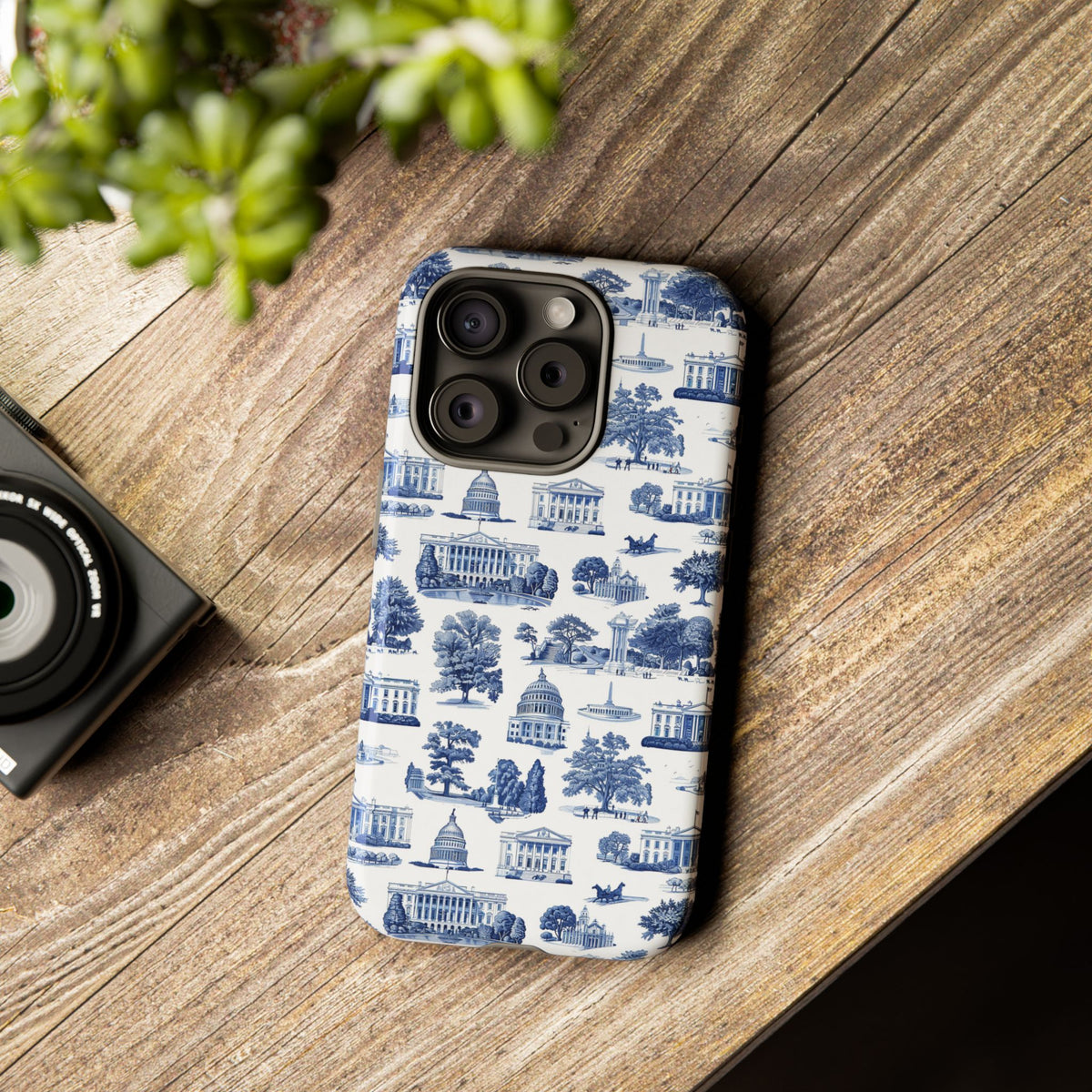 Washington DC Toile Phone Case — Blue Scenic Capitol Protective Tough Case