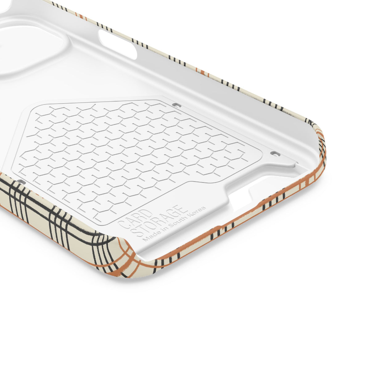 Plaid Card-Holder Phone Case — Slim Protective Wallet Case