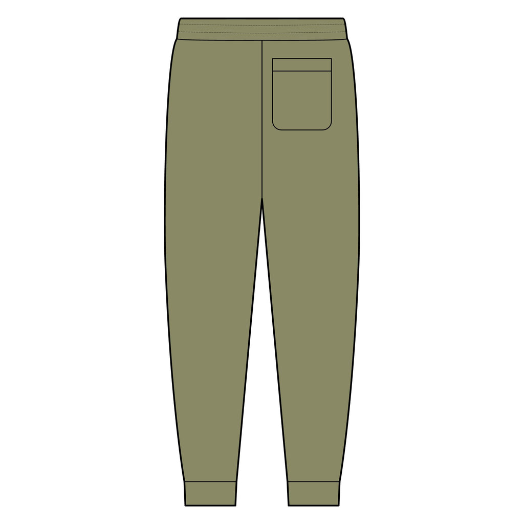 Olive Mini Logo Joggers — Casual Tri-Fleece Sweatpants