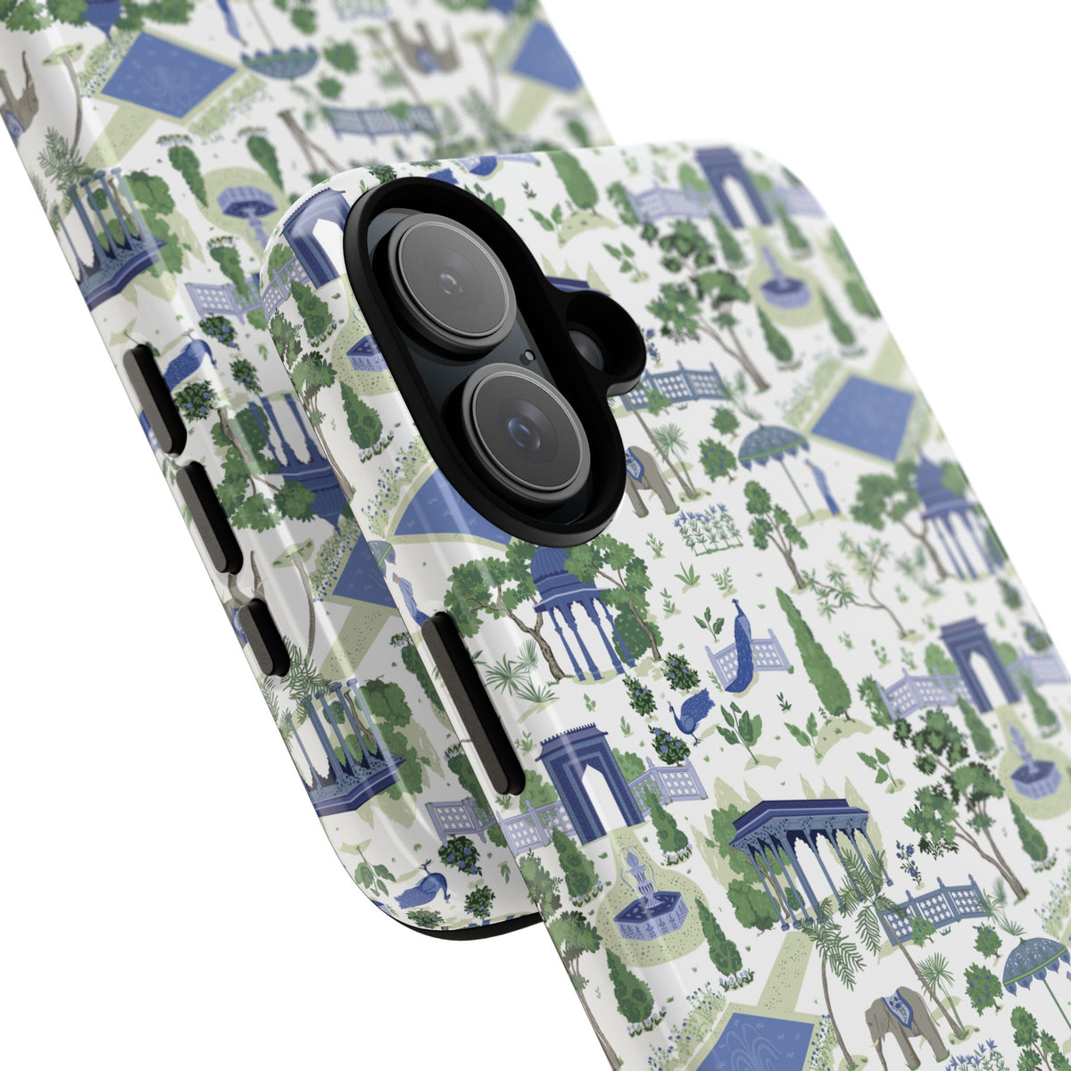Garden Pavilion Phone Case — Blue & Green Toile Protective iPhone Cover