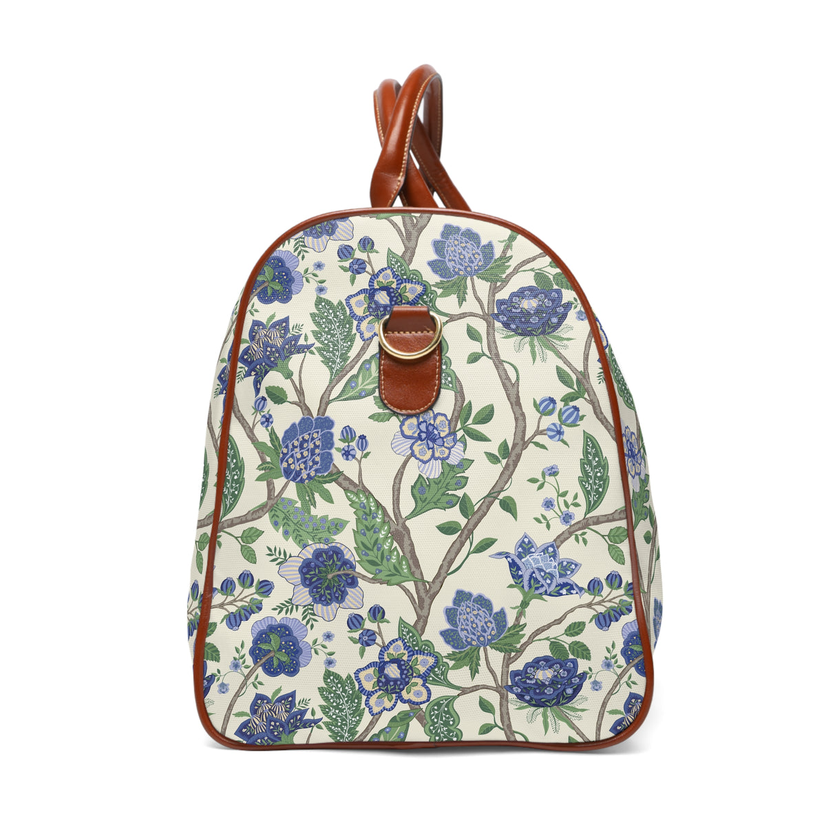 Floral Waterproof Travel Bag — Blue Vintage Blossom Weekender