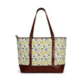 Floral Lemon Tote Handbag — Yellow Wildflower Print Shoulder Bag