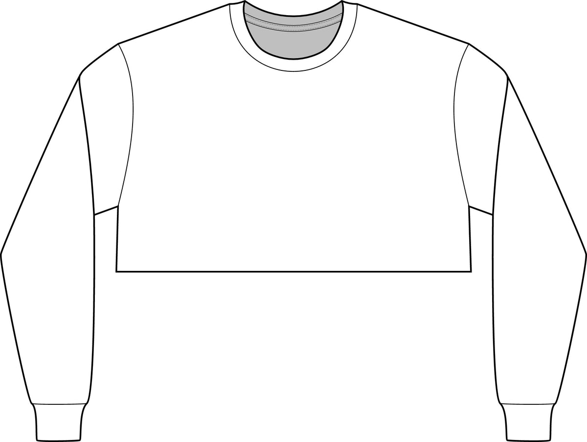 Cropped Long Sleeve Tee - Yellow Block 'M' College Style