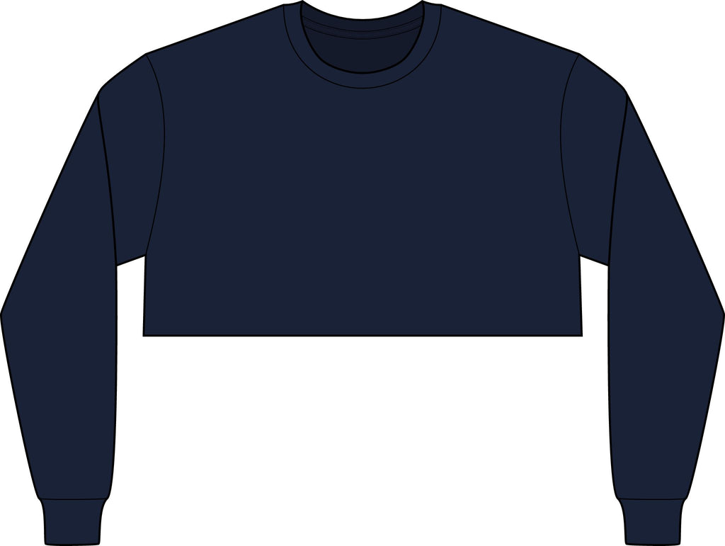 Cropped Long Sleeve Tee - Yellow Block 'M' College Style