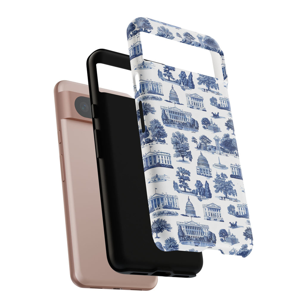 Washington DC Toile Phone Case — Blue Scenic Capitol Protective Tough Case