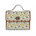 Floral Canvas Satchel — Yellow Blue Water-Resistant Bag