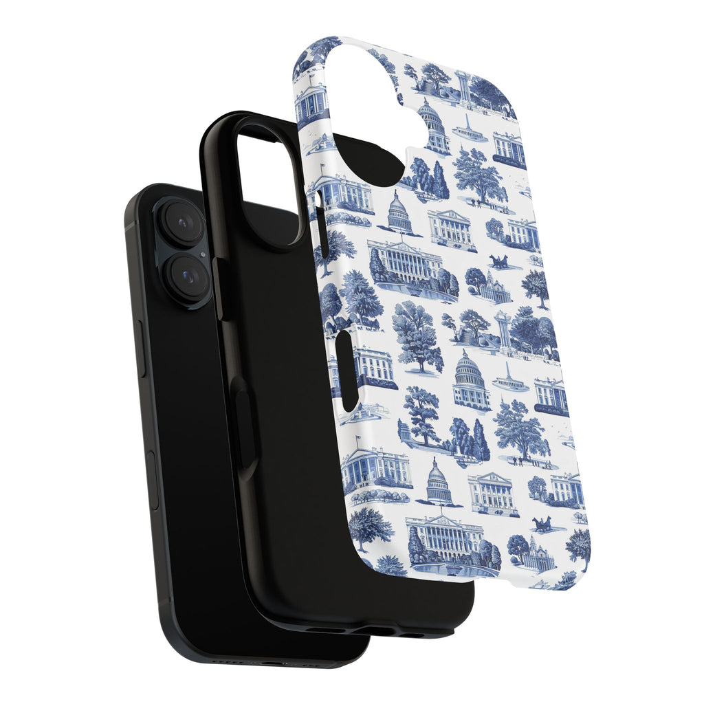 Washington DC Toile Phone Case — Blue Scenic Capitol Protective Tough Case
