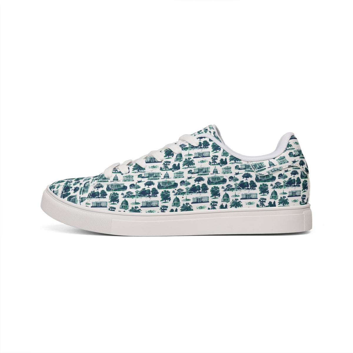 Low-Top Sneakers — Teal Watercolor Leopard Print Leather
