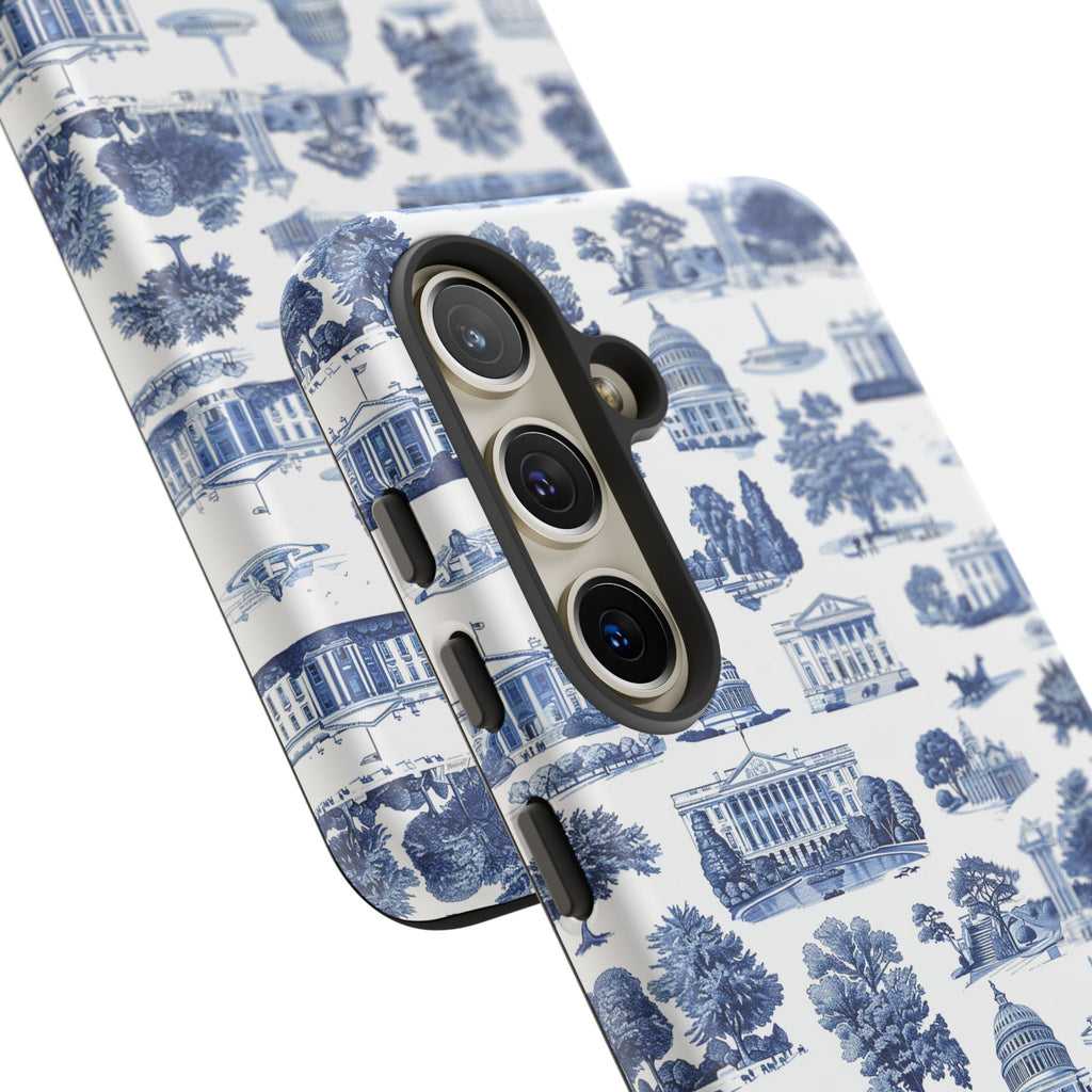 Washington DC Toile Phone Case — Blue Scenic Capitol Protective Tough Case