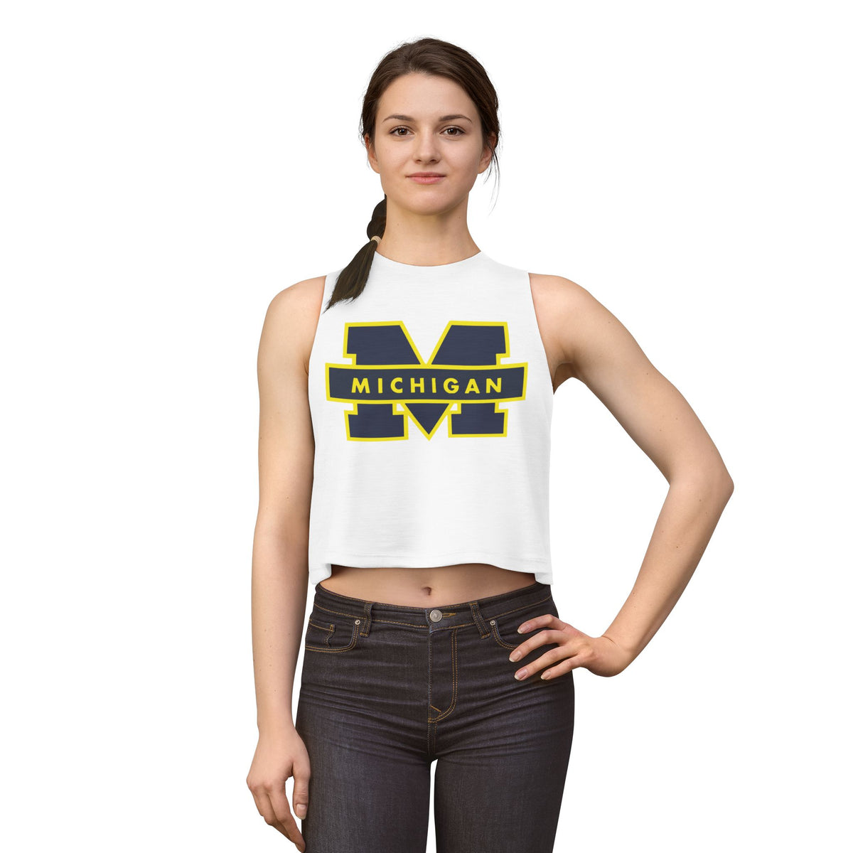 Michigan M Block Crop Top — Women's Collegiate Tank