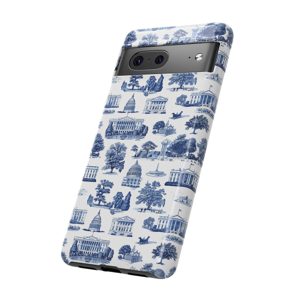 Washington DC Toile Phone Case — Blue Scenic Capitol Protective Tough Case