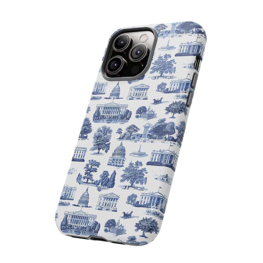 Washington DC Toile Phone Case — Blue Scenic Capitol Protective Tough Case