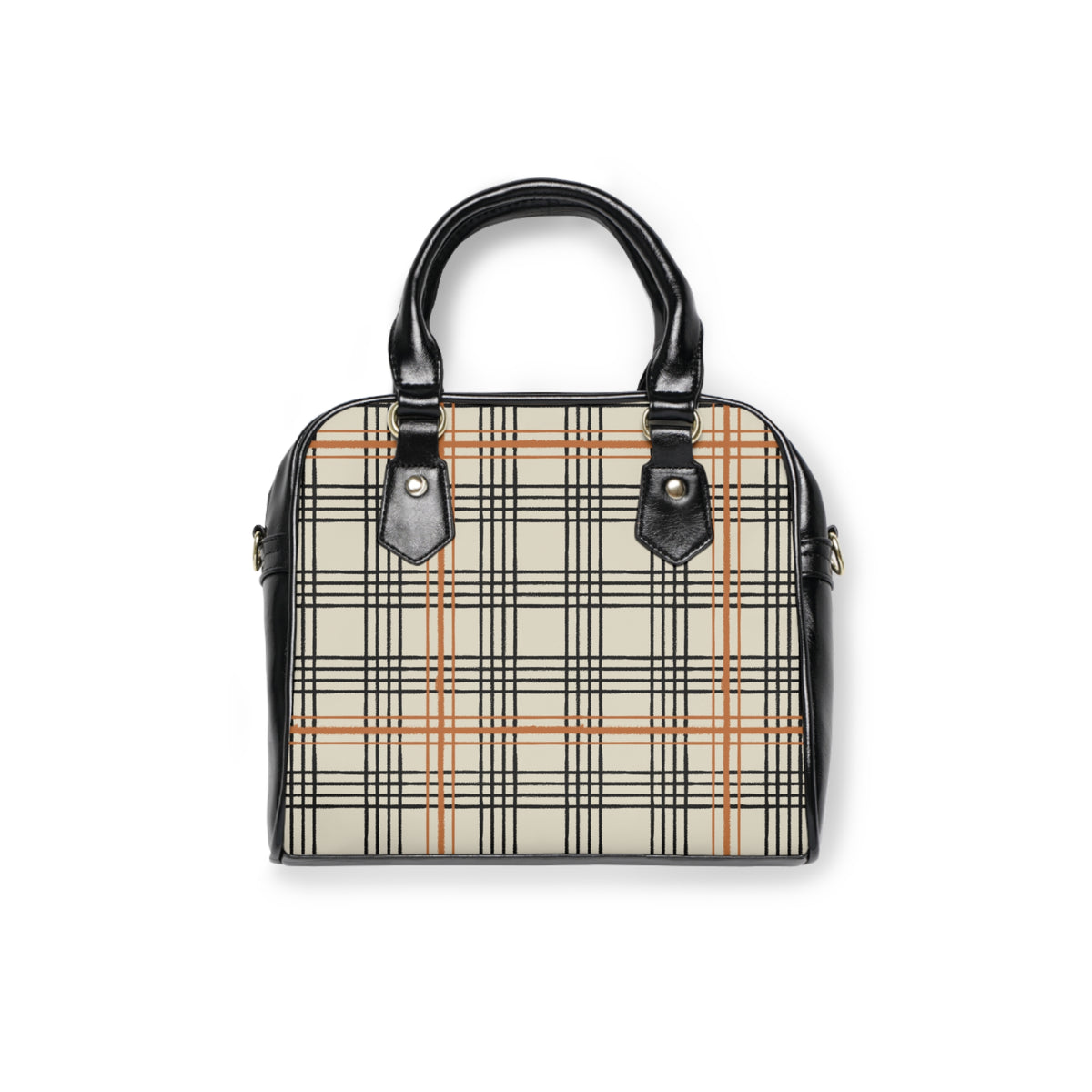 Plaid Shoulder Handbag — Classic Beige Check Tote