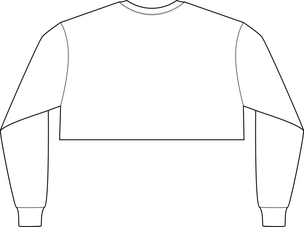 Cropped Long Sleeve Tee — Bold Yellow 'M' College Logo