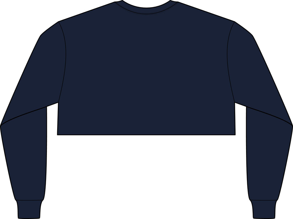 Cropped Long Sleeve Tee — Bold Yellow 'M' College Logo